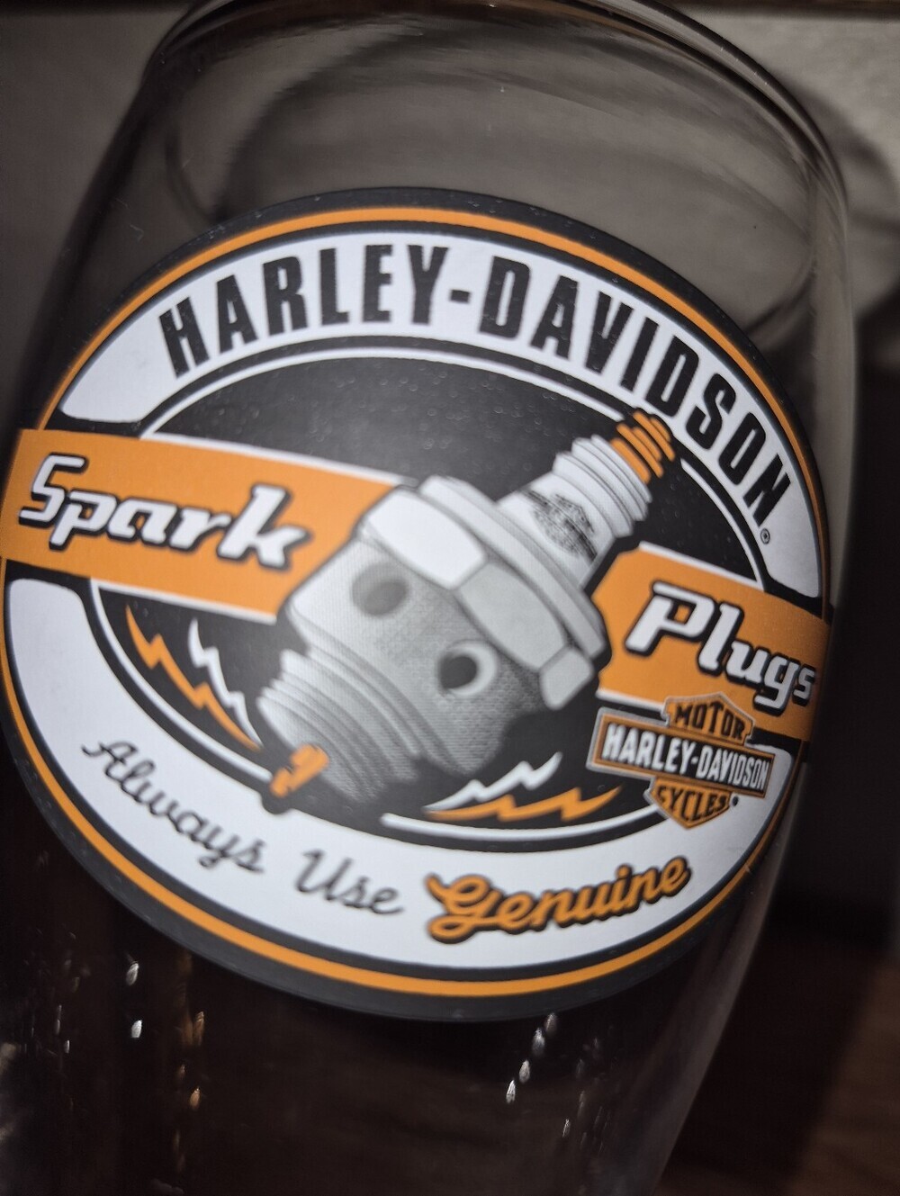 2 Harley-Davidson Beer Glasses 14oz Mufflers Logo - Picture 4 of 4